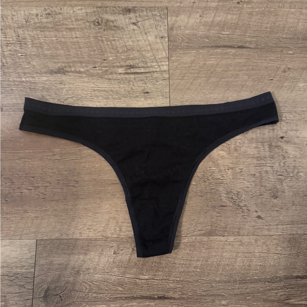 Victoria's Secret Black High-Leg Thong Bottoms